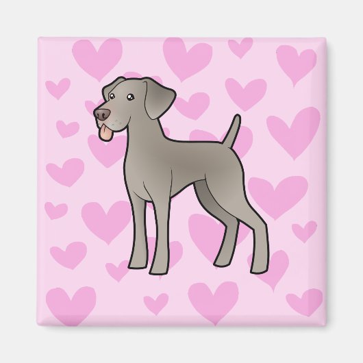 Weimaraner Love Magneet (Voorkant)