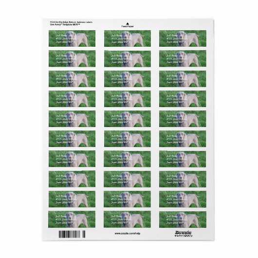 Weimaraner Lovers Mailing Labels (Full Sheet)