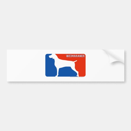 Weimaraner Major League Dog Bumpersticker (Voorkant)