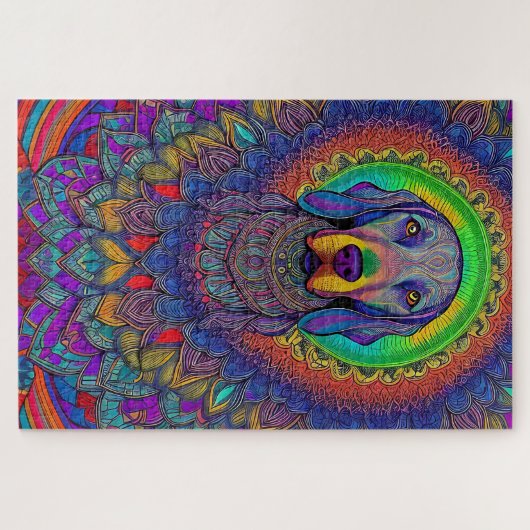 Weimaraner Mandala Weimmandala Puzzle Legpuzzel (Horizontaal)