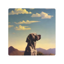 Weimaraner Maxfield Parrish Metal Wall Art