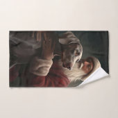 Weimaraner Met Sinterklaas Feestelijke Kerstmis Bad Handdoek (Handdoek)