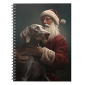 Weimaraner Met Sinterklaas Feestelijke Kerstmis Notitieboek (Voorkant)