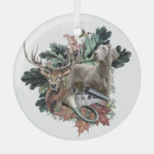 Weimaraner metal-versiering glas ornament (Voorkant)