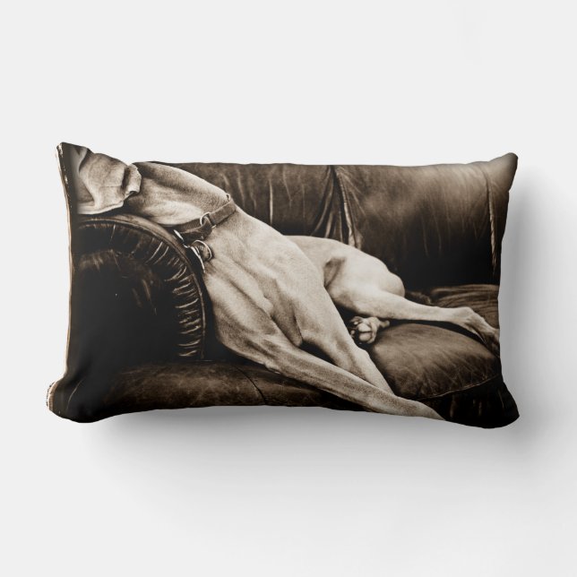 Weimaraner Nation © : "Overnemen van de Couch" Kussen (Voorkant)