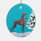 Weimaraner Noël Ornement de Noël (Gauche)