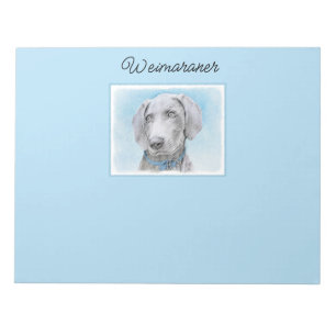 Weimaraner Painting - Kute Original Dog Art Notepa Notitieblok
