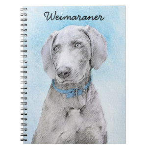 Weimaraner Painting - Kute Original Dog Art Notitieboek