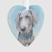 Weimaraner Painting - Kute Original Dog Art Ornament (voorkant)
