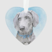 Weimaraner Painting - Kute Original Dog Art Ornament (achterkant)