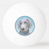 Weimaraner Painting - Kute Original Dog Art Pingpongballen (Achterkant)