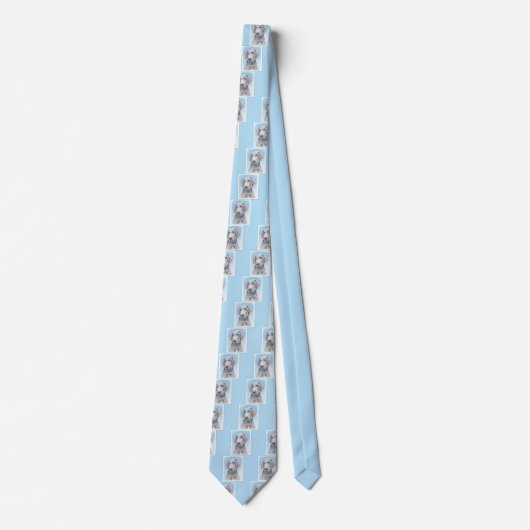 Weimaraner Painting - Kute Original Dog Art Stropdas (Voorkant)