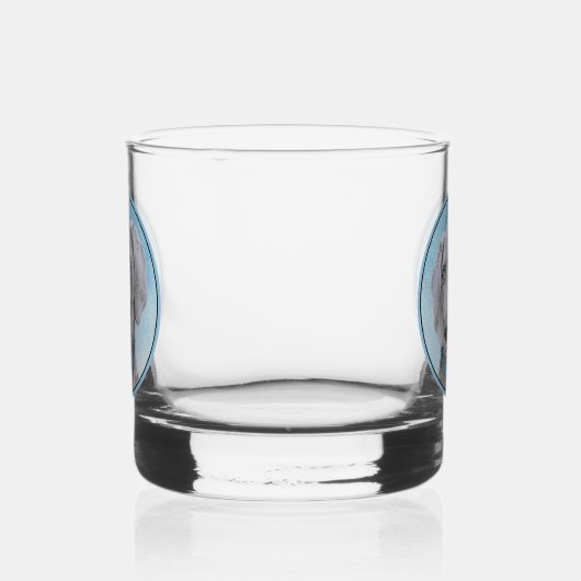 Weimaraner Painting - Kute Original Dog Art Whisky Glas (Links)