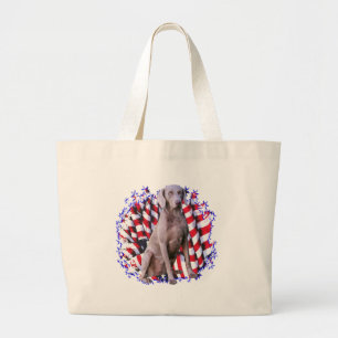 Weimaraner Patriot Grote Tote Bag