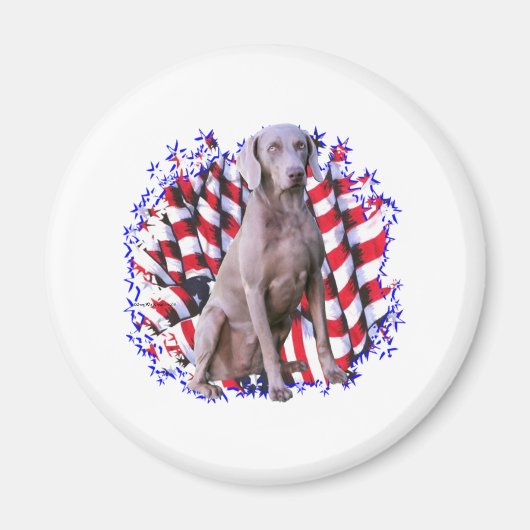 Weimaraner Patriot Magneet (Voorkant)