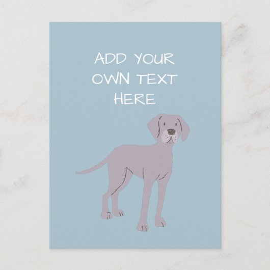 Weimaraner Personalized Dog Name Briefkaart (Voorkant)
