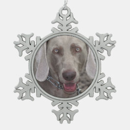 Weimaraner Pewter Snowflake Ornament