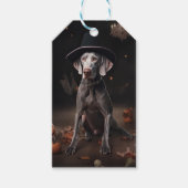 Weimaraner pompoenen Halloween eng Cadeaulabel (Voorkant)