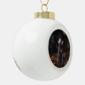 Weimaraner pompoenen Halloween eng Keramische Bal Ornament (Links)