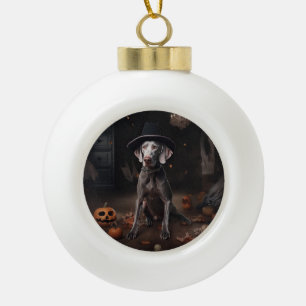 Weimaraner pompoenen Halloween eng Keramische Bal Ornament