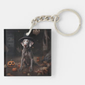 Weimaraner pompoenen Halloween eng Sleutelhanger (Achterkant)