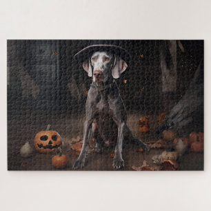Weimaraner Pompoenen Halloween Griezelen Legpuzzel