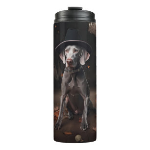 Weimaraner Pompoenen Halloween Griezelen Thermosbeker