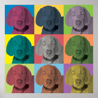 Weimaraner Pop-Art Ornament Poster