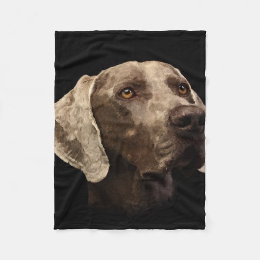 Weimaraner Portrait Fleece Deken (Voorkant)