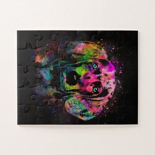 Weimaraner puppy color splash legpuzzel (Horizontaal)