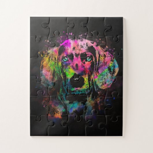 Weimaraner puppy color splash legpuzzel (Verticaal)