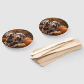 Weimaraner Puppy Herfst Delight Pompoen Handwaaier (Niet-gemonteerd)