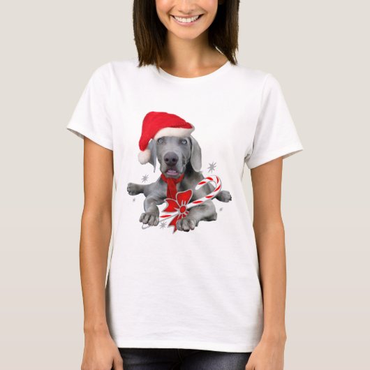 Weimaraner Puppy Santa T-shirt (Voorkant)