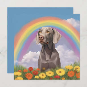 Weimaraner Rainbow Bridge Memorial aangepaste hond