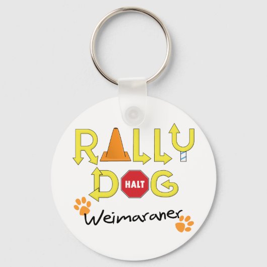 Weimaraner Rally Dog Sleutelhanger (Voorkant)