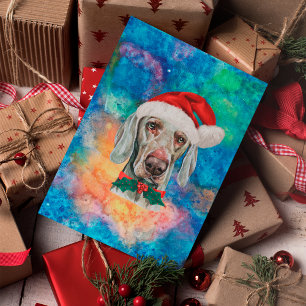 Weimaraner Ras Hond Kerstmis Feestdagenkaart