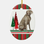 Weimaraner Retro kerstversiering Keramisch Ornament (Voorkant)