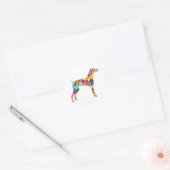 Weimaraner Ronde Sticker (Envelop)