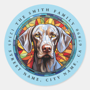 Weimaraner Ronde Stickers