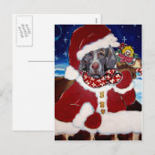 Weimaraner Santa Feestdagenkaart (Voorkant / Achterkant)