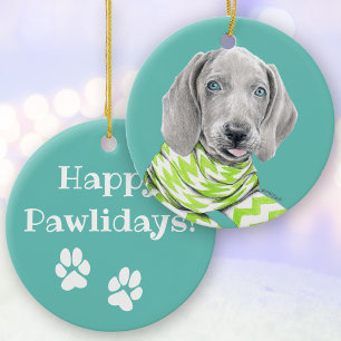 Weimaraner schattige puppy met sjieke Dog-portretk Keramisch Ornament