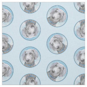 Weimaraner Schilderen Grijs Zilver Originele Hond  Stof