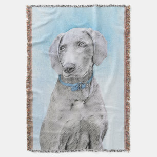 Weimaraner Schilderij - Mooie Originele Honden Kun Deken
