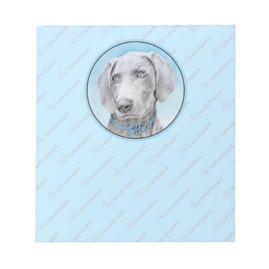 Weimaraner Schilderij - Mooie Originele Honden Kun Notitieblok (Voorkant)