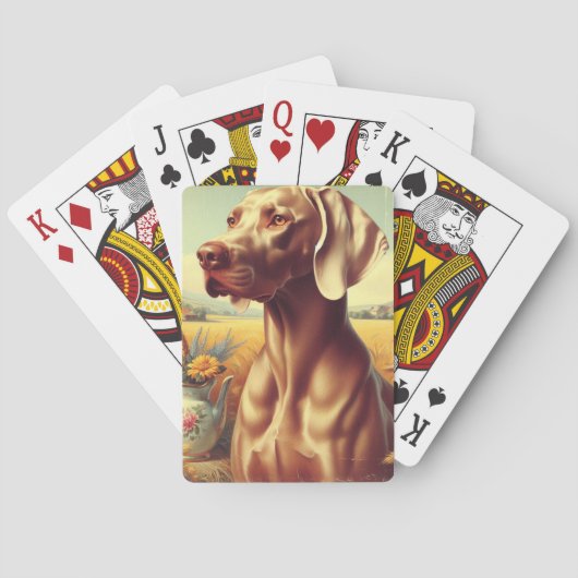Weimaraner schilderij Pokerkaarten (Achterkant)