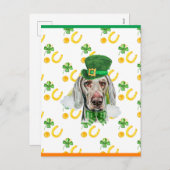 Weimaraner Shamrock St. Patricks Day Feestdagenkaart (Voorkant / Achterkant)