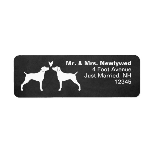 Weimaraner silhouette l'adresse de retour d'amour étiquette d'adresse retour
