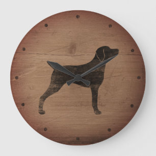 Weimaraner Silhouette Rustic Grote Klok