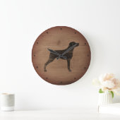 Weimaraner Silhouette Rustic Grote Klok (Huis)