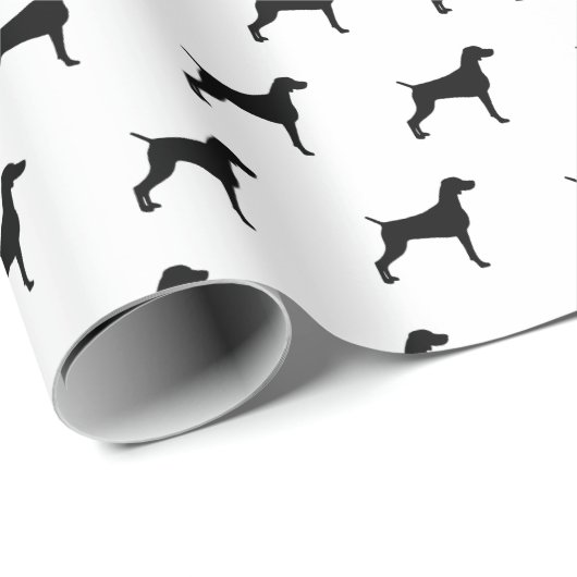 Weimaraner Silhouette Wrapping Paper Cadeaupapier (Rol Hoek)